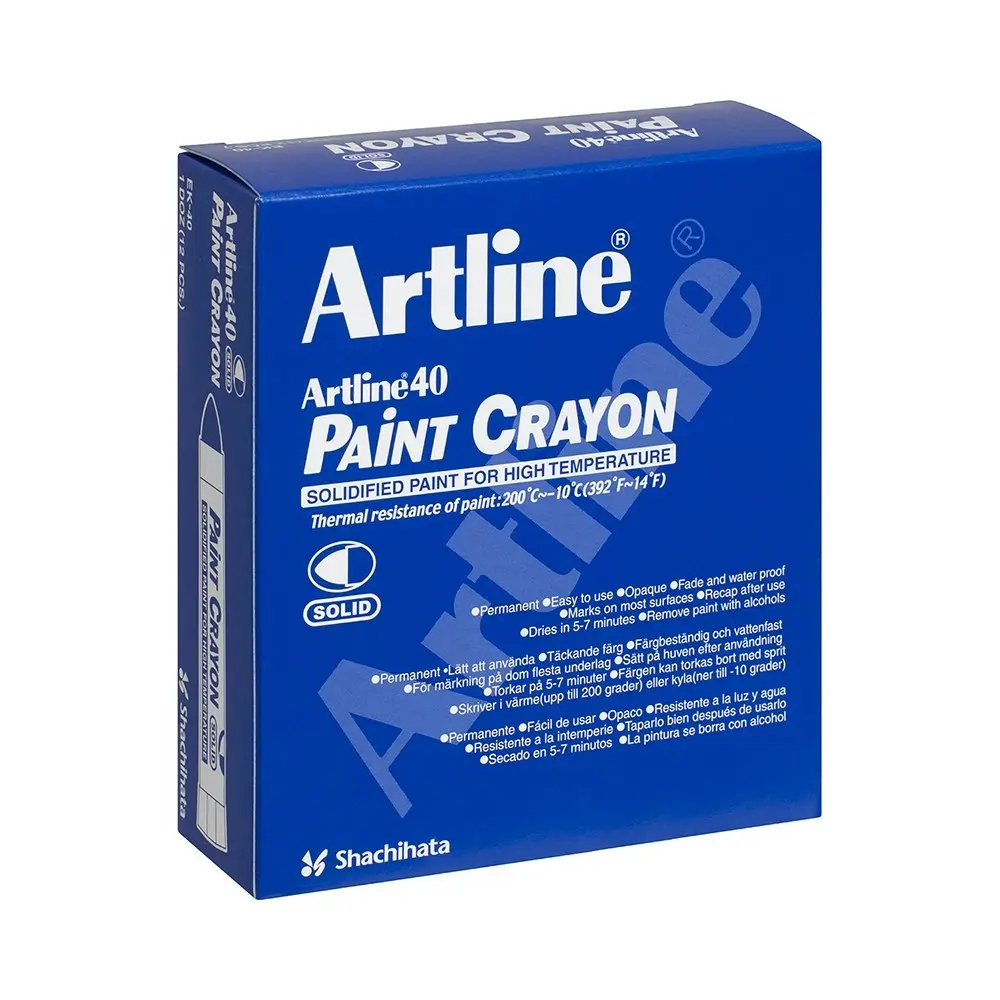 12PK Artline 40 Permanent Paint Crayon High Temperature - Red