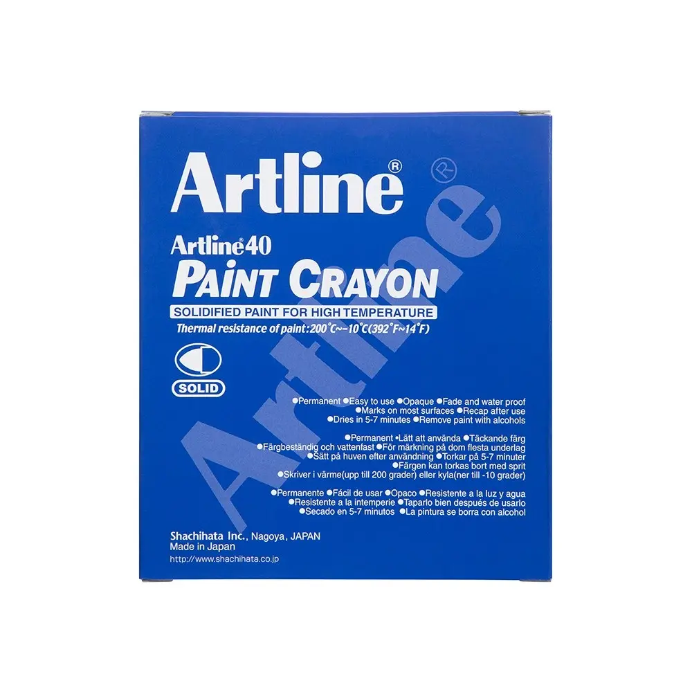 12PK Artline 40 Permanent Paint Crayon High Temperature - Red