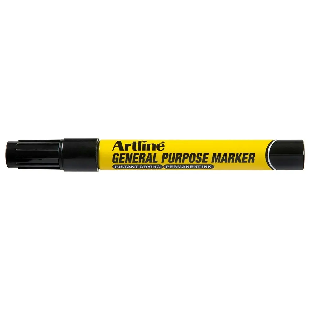 12PK Artline General Purpose Permanent Marker 1.5mm Bullet Nib - Black