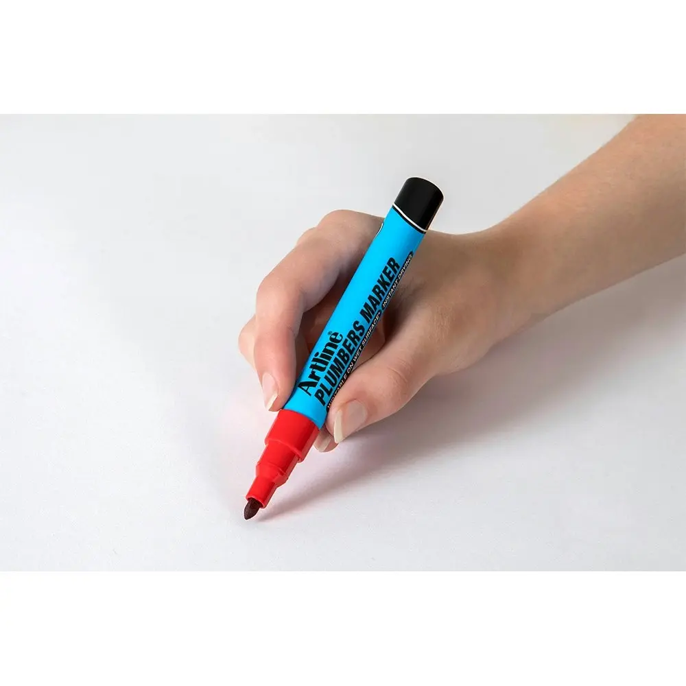 12PK Artline Plumbers Waterproof Permanent Marker - Red