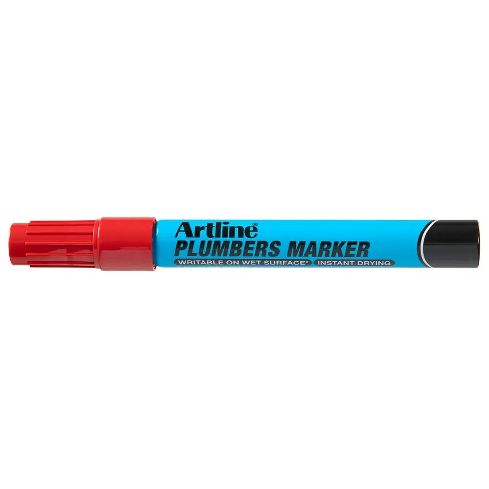 12PK Artline Plumbers Waterproof Permanent Marker - Red