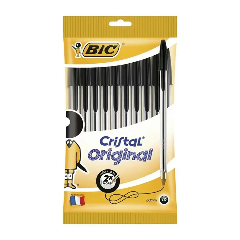 120pc Bic Cristal Original Ballpoint Pen Office Writing Ballpen 1.0mm Nib Black