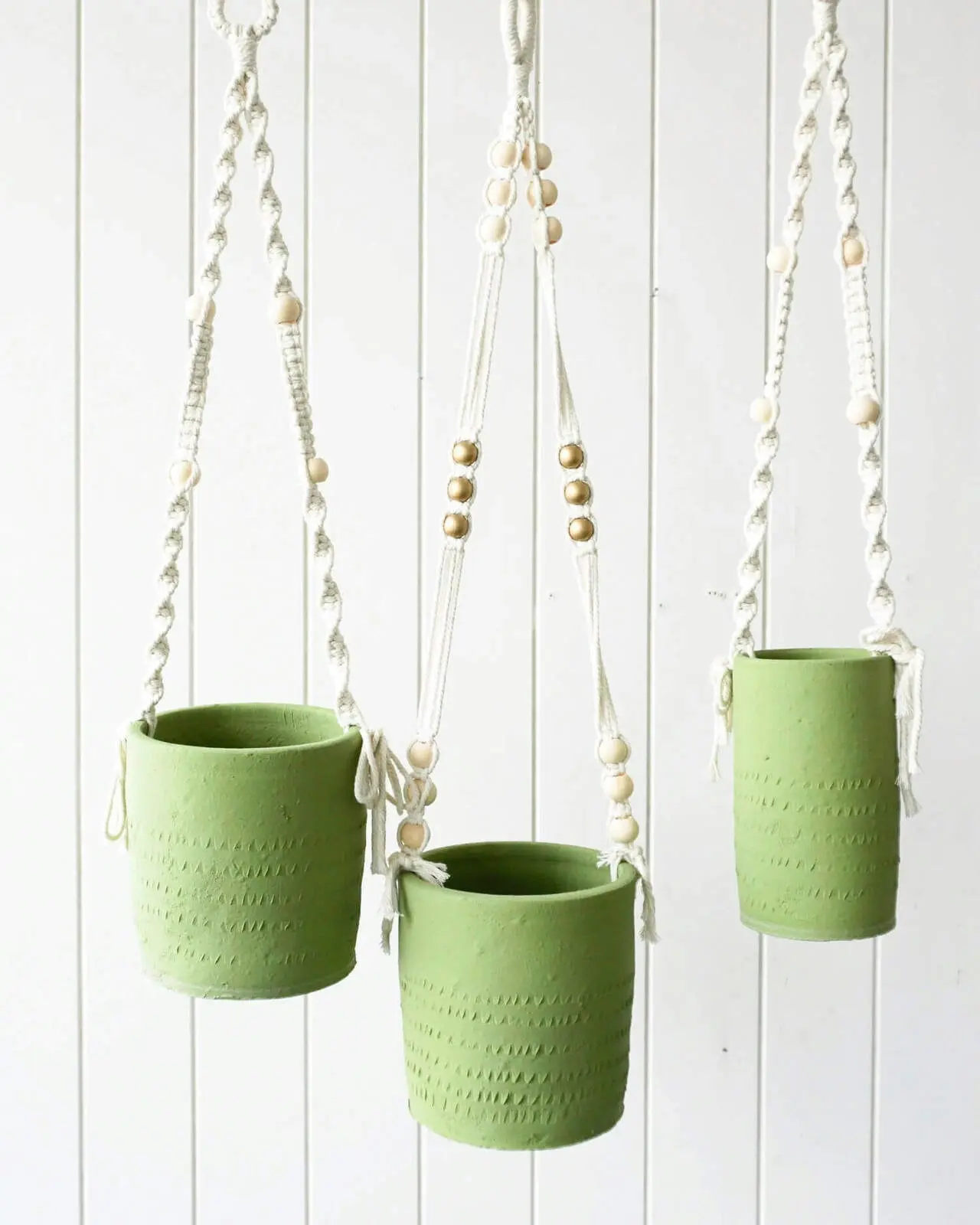 Rayell Large Lacey Hanging Pot/Planter Home Decor/Display Green 10x18.5x10cm