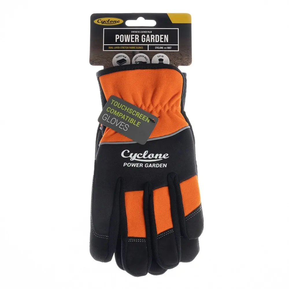 Cyclone Size Small Gardening Gloves Touch Screen Compatible Hivis Orange/Black