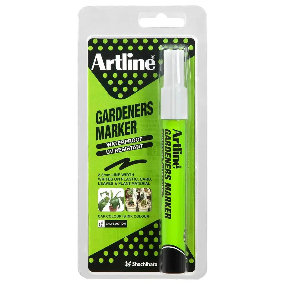 12PK Artline Gardeners Permanent Marker Fade Resistant - White Hs