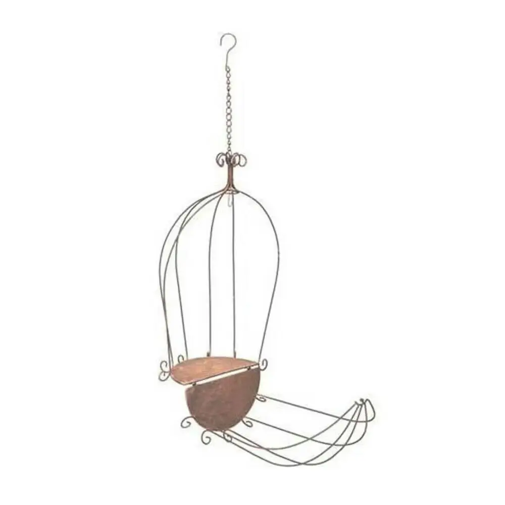 3pc Birdcage/Planter w/Chain/Hook Outdoor Ornament Yard/Patio Garden Decor Brown