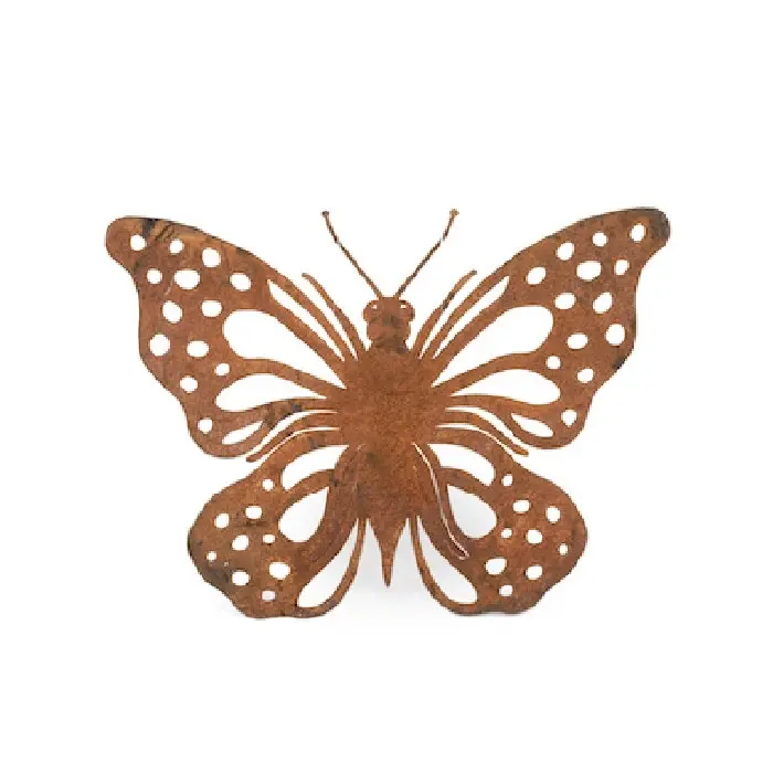 4x Pot Hanger 14cm Butterfly Corten Steel Ornament Patio Garden Decor Small