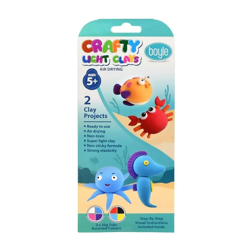 3PK Boyle Crafty Light Modelling Clays Kids DIY Projects Under The Sea 60g 5+