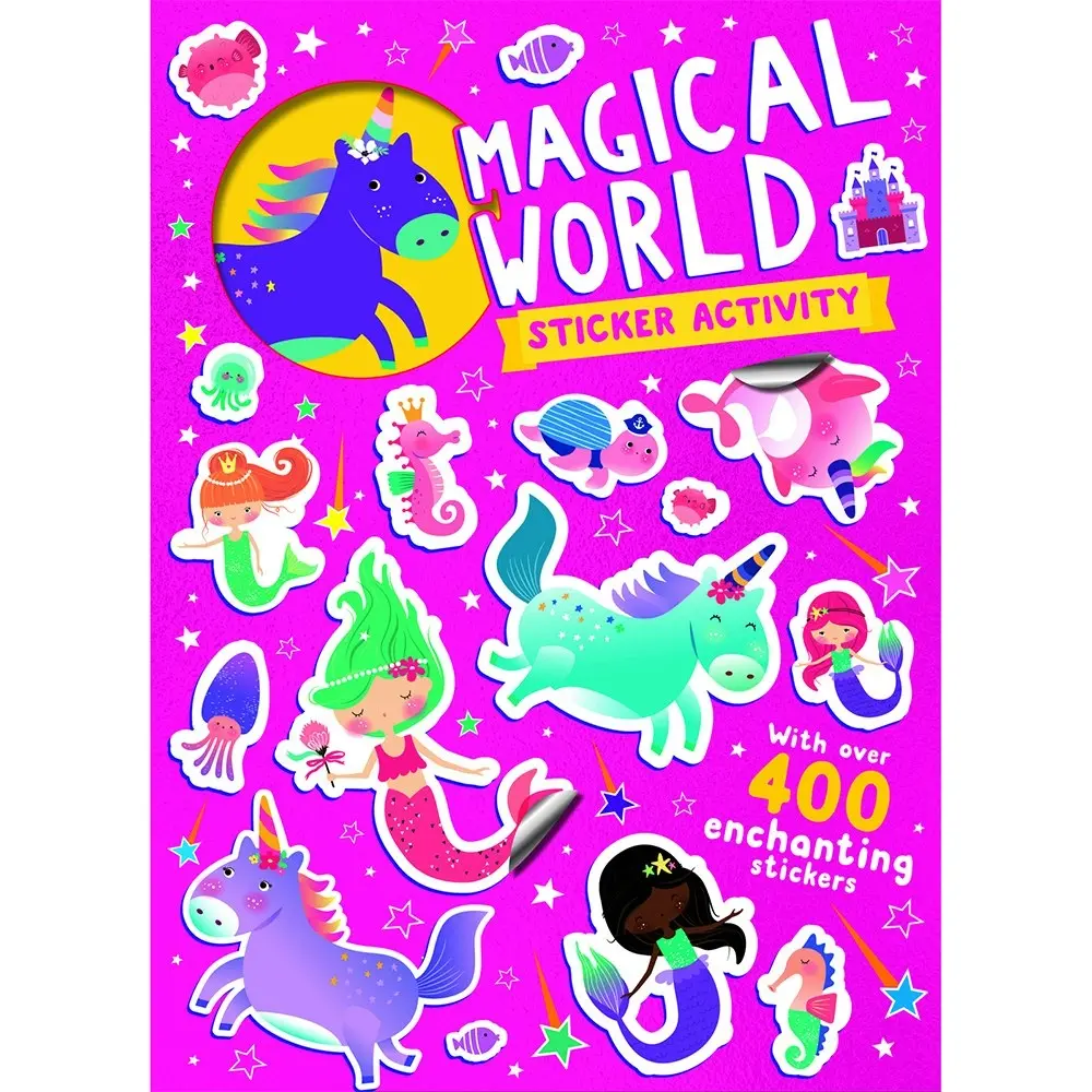 4x Bookoli Funky Stickers Magical World Kids Activity Book Fun Art/Craft Pad