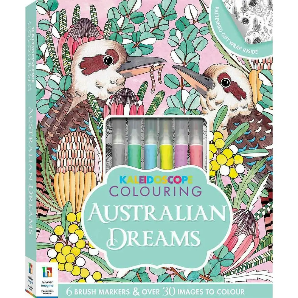 2x Kaleidoscope Colouring Kit: Australian Dreams Activity Kit Kids Art Book 6y+