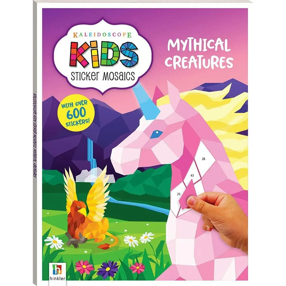 4x Kaleidoscope Kids Sticker Mosaics: Mythical Creatures Activity Book 7y+