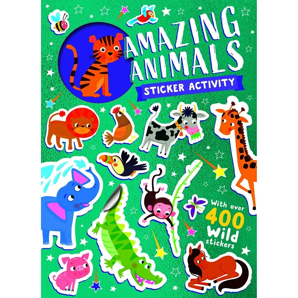 4x Bookoli Funky Stickers Amazing Animals Kids Activity Book Art/Craft Pad