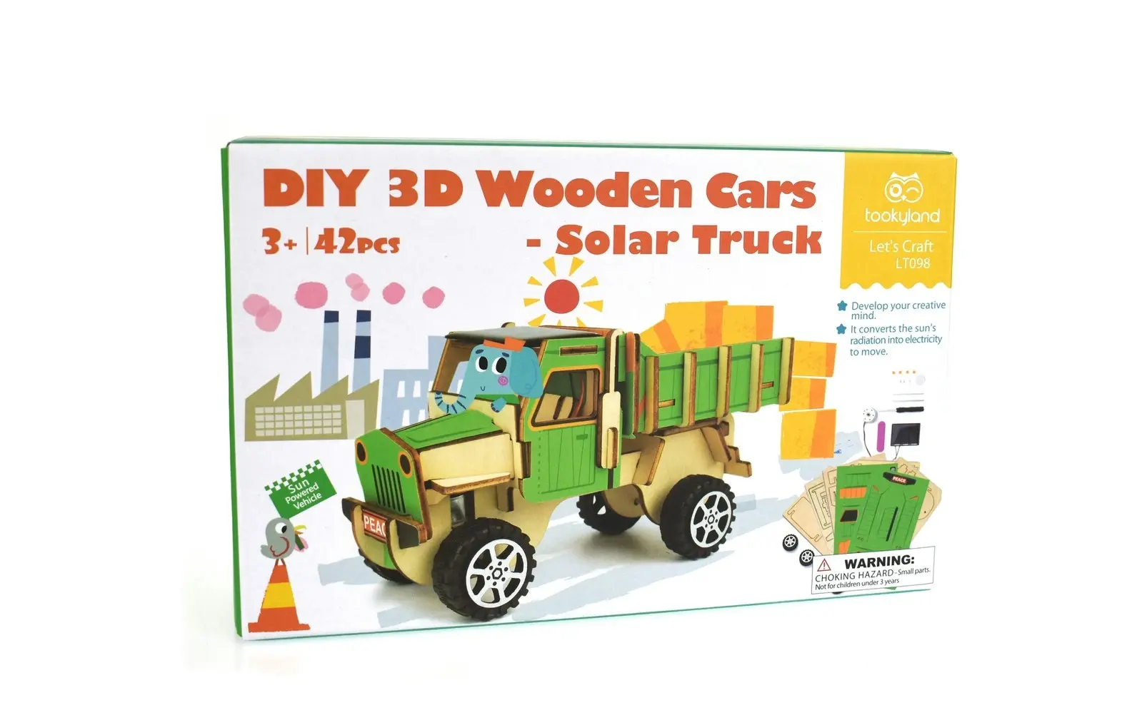 42pc Tookyland DIY 3D Wooden Solar Truck Science/Craft Activity Play Kit Kids 3+