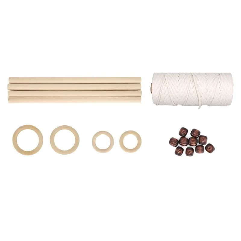 19pc Boyle Macrame Starter Kit DIY Activity Project w/ Wooden Dowels/Rings/Beads