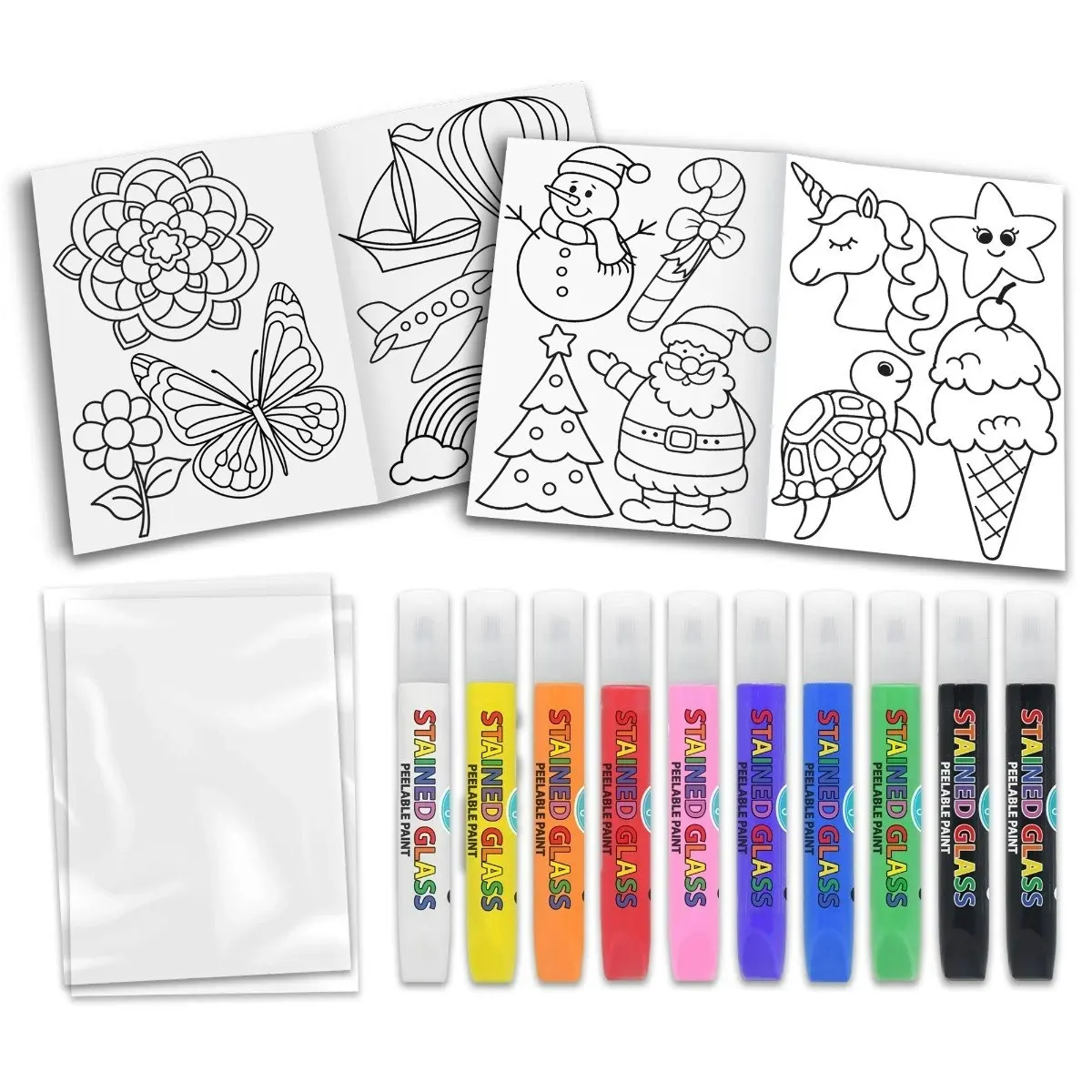 10PK Boyle Stained Glass Peelable Drawing Paints Art/Craft Kids/Children 3y+