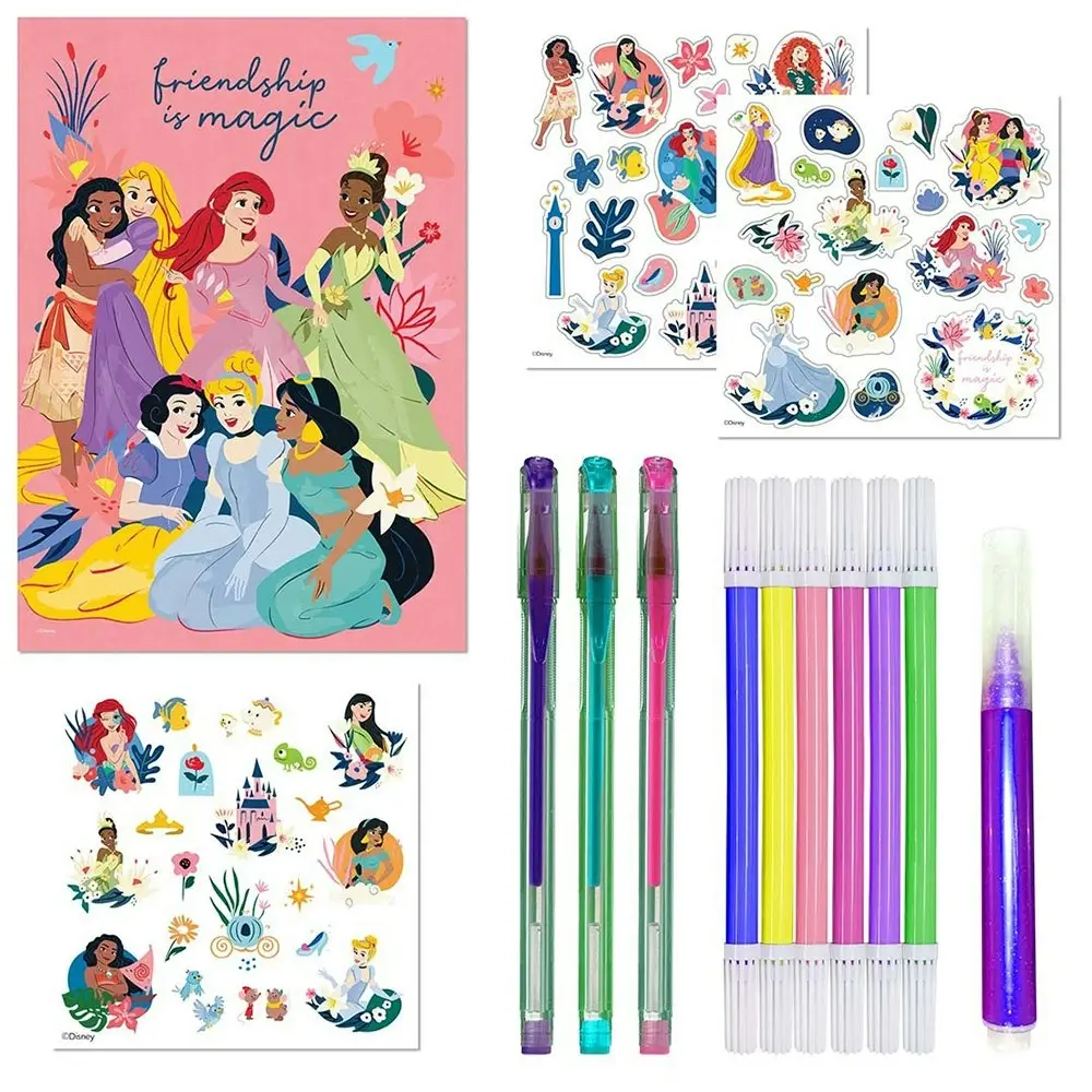 Kaleidoscope Super Disney Princess Colouring & Activity Kit Kids Art Book 6y+