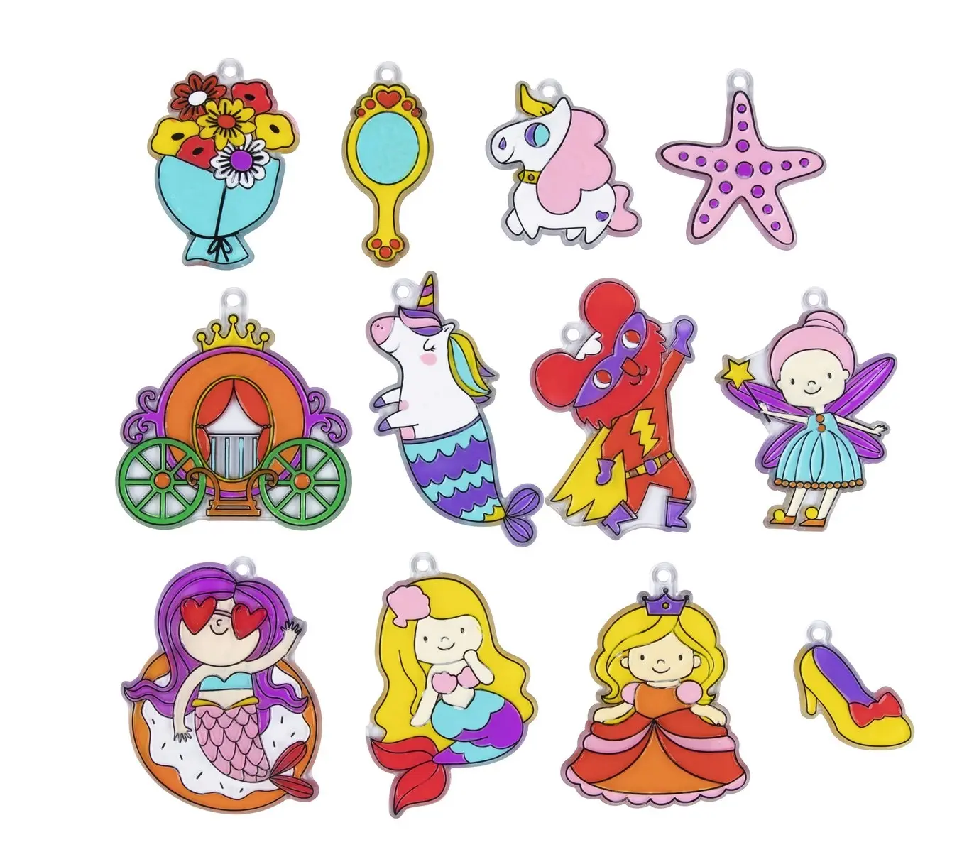 34pc Tookyland Window Art Princess World Craft Kit Kids Activity Fun Play Toy 5+