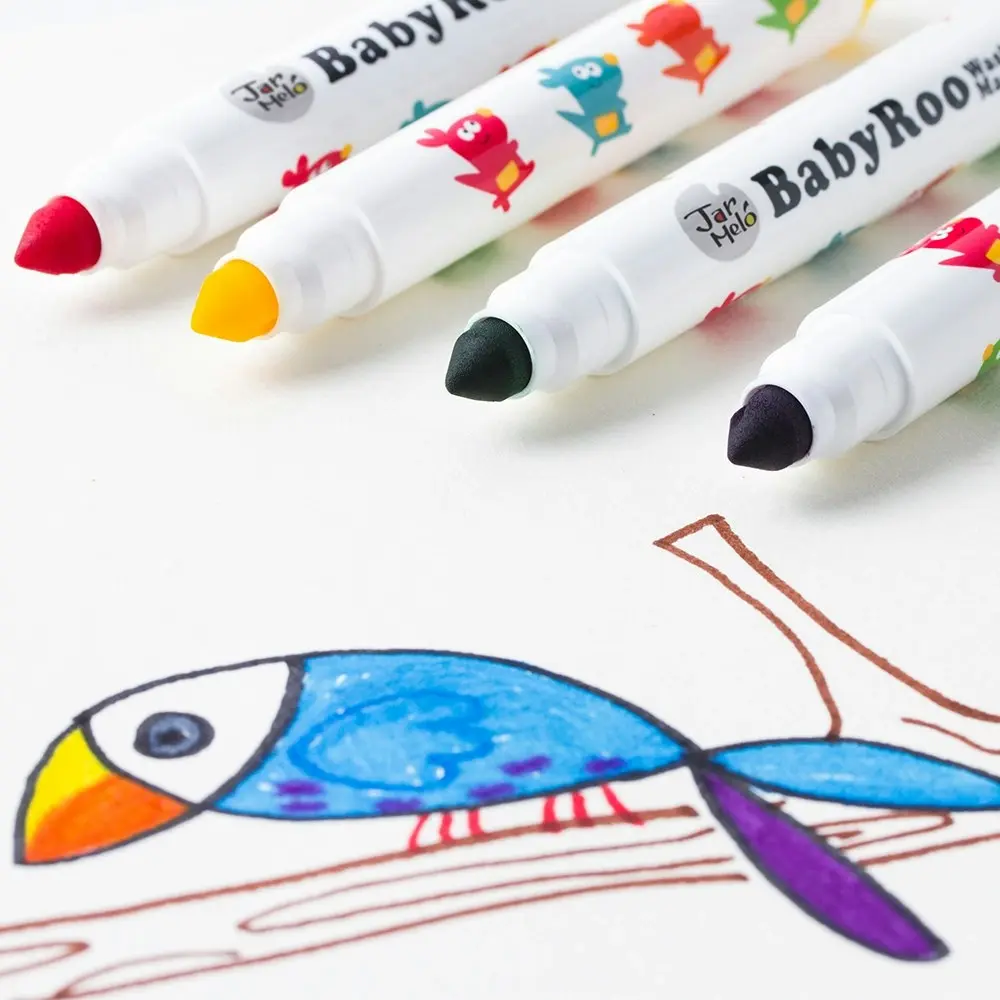 Jarmelo 12-Colours Washable Colouring Markers Baby Roo Kids Art/Craft Drawing 3+