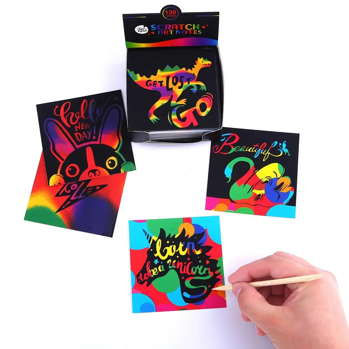 Jarmelo Kids/Children Craft Scratching Rainbow Art Notes Drawing Picture Set 3+