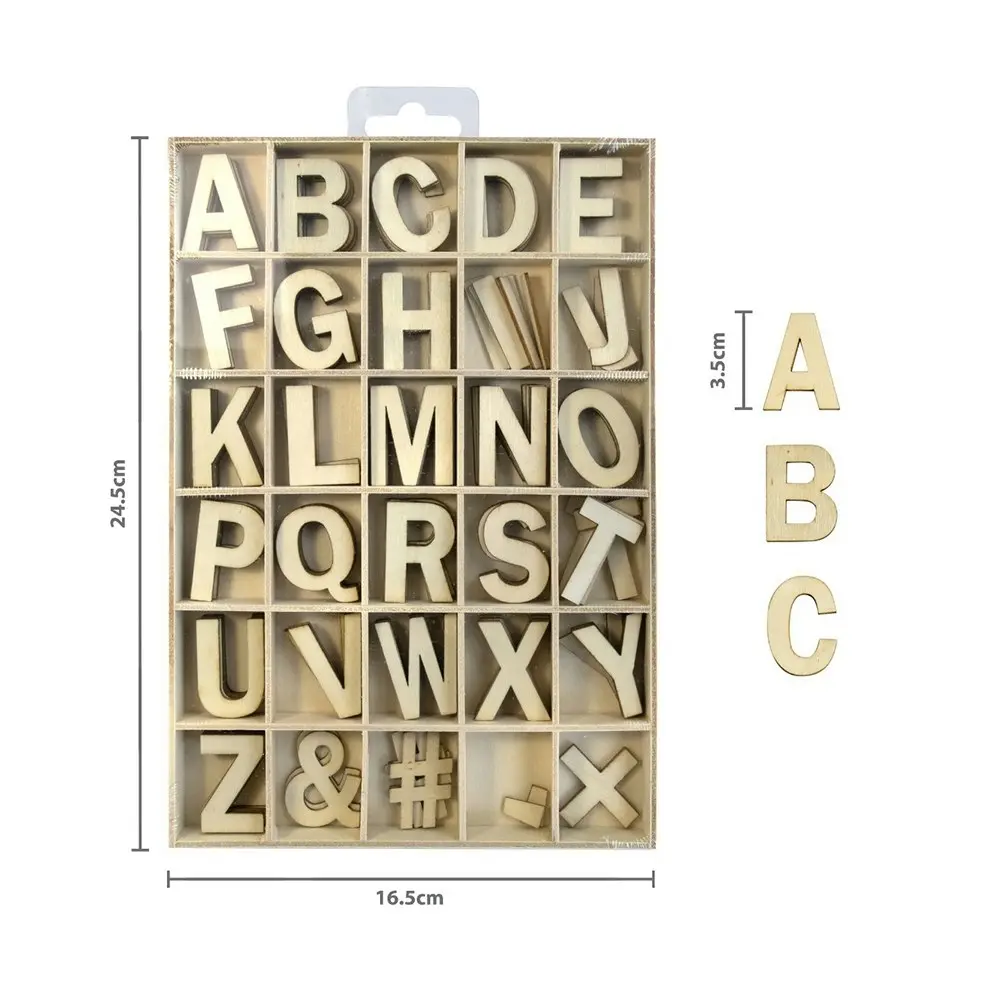 330pc Boyle 16.5cm Plywood Alphabet Letter Set in Tray Kids/Toddler Toy Natural