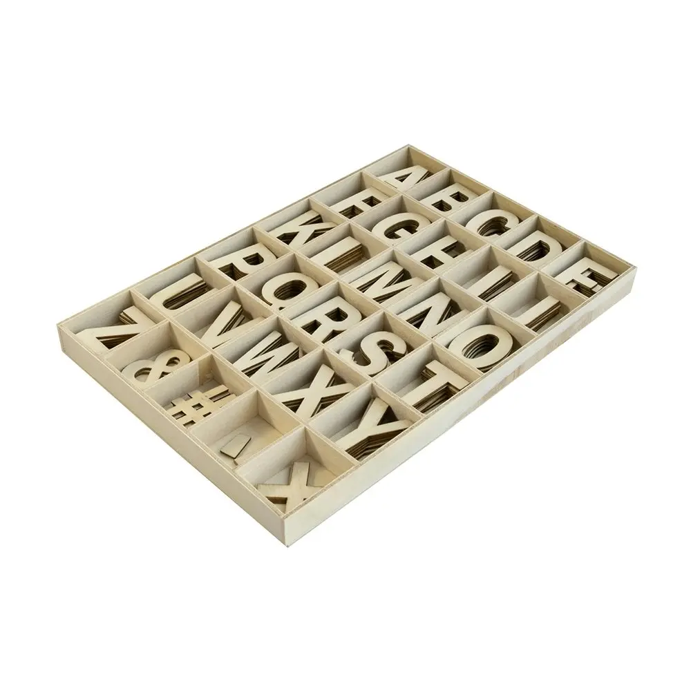 330pc Boyle 16.5cm Plywood Alphabet Letter Set in Tray Kids/Toddler Toy Natural