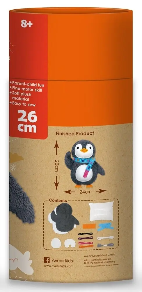 Avenir Sewing Kit Soft Plush Doll Penguin Kids/Children Fun Craft Activity 6y+