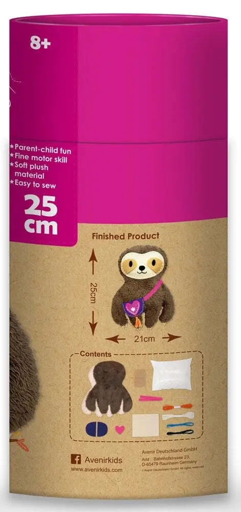 Avenir Sewing Kit Soft Plush Doll Sloth Kids/Children Fun Craft Activity 6y+