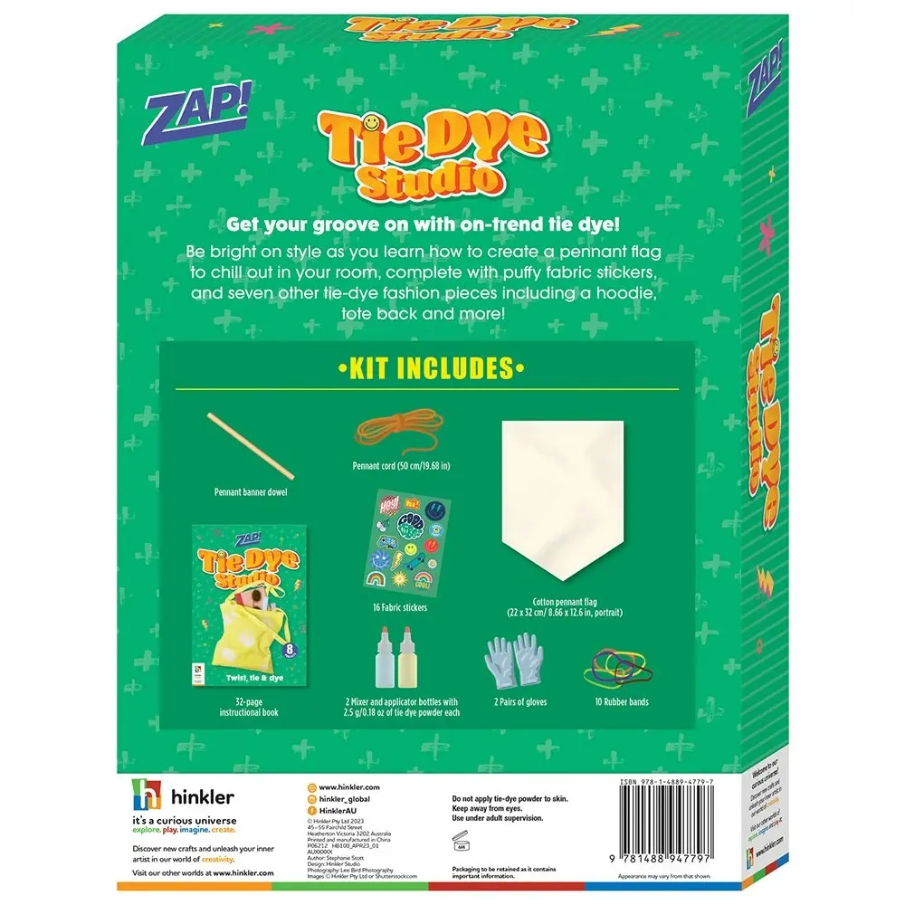 Zap! Extra Zap! Tie Dye Studio Art And Craft Activity Kit Hobby Project 8y+