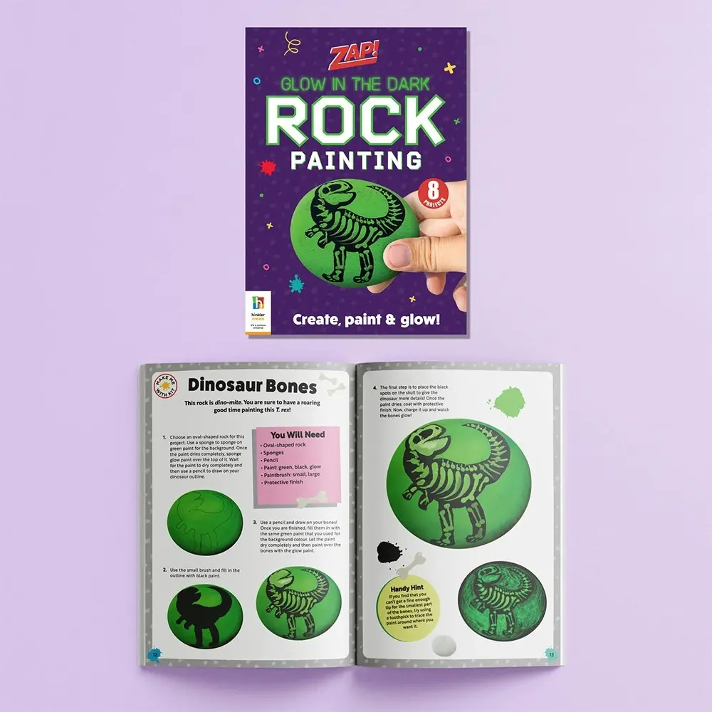 Zap! Extra Glow-in-the-Dark Rock Painting Craft Activity Kit Project 8y+