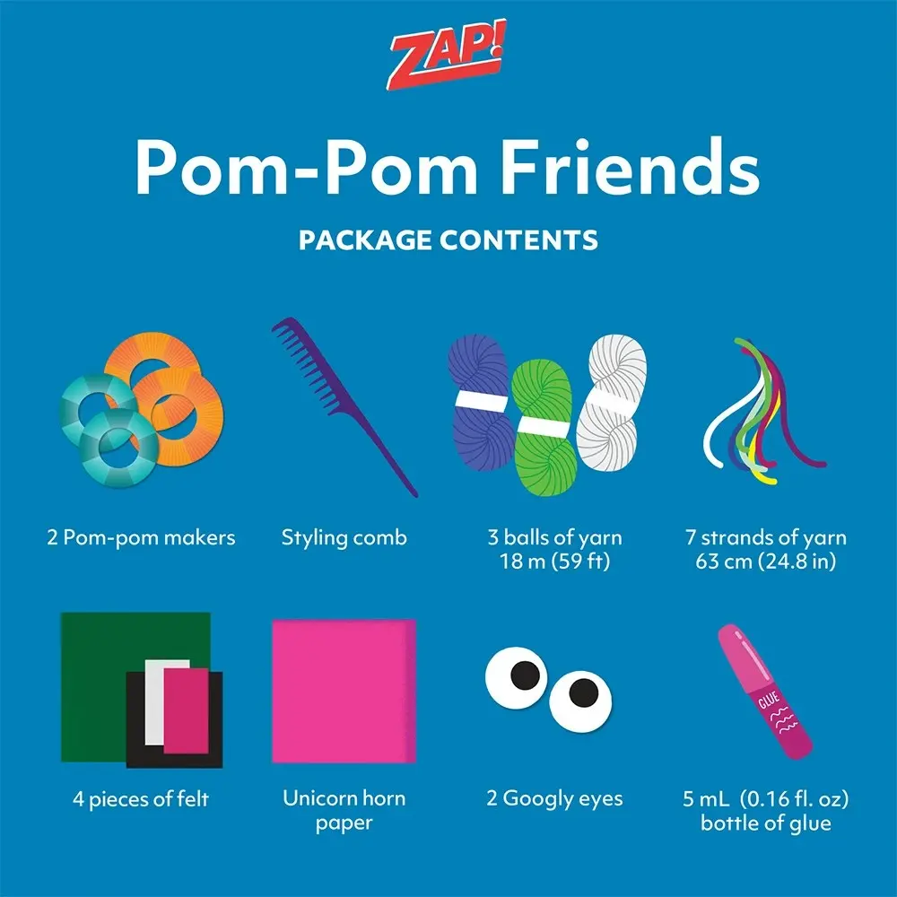 Zap! Extra Pom-Pom Friends Art And Craft Activity Kit Childrens Project 8y+