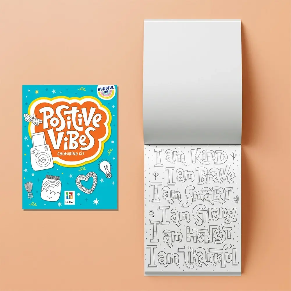 Elevate Mindful Me Positive Vibes Colouring Activity Kit Art/Craft Pad 6y+