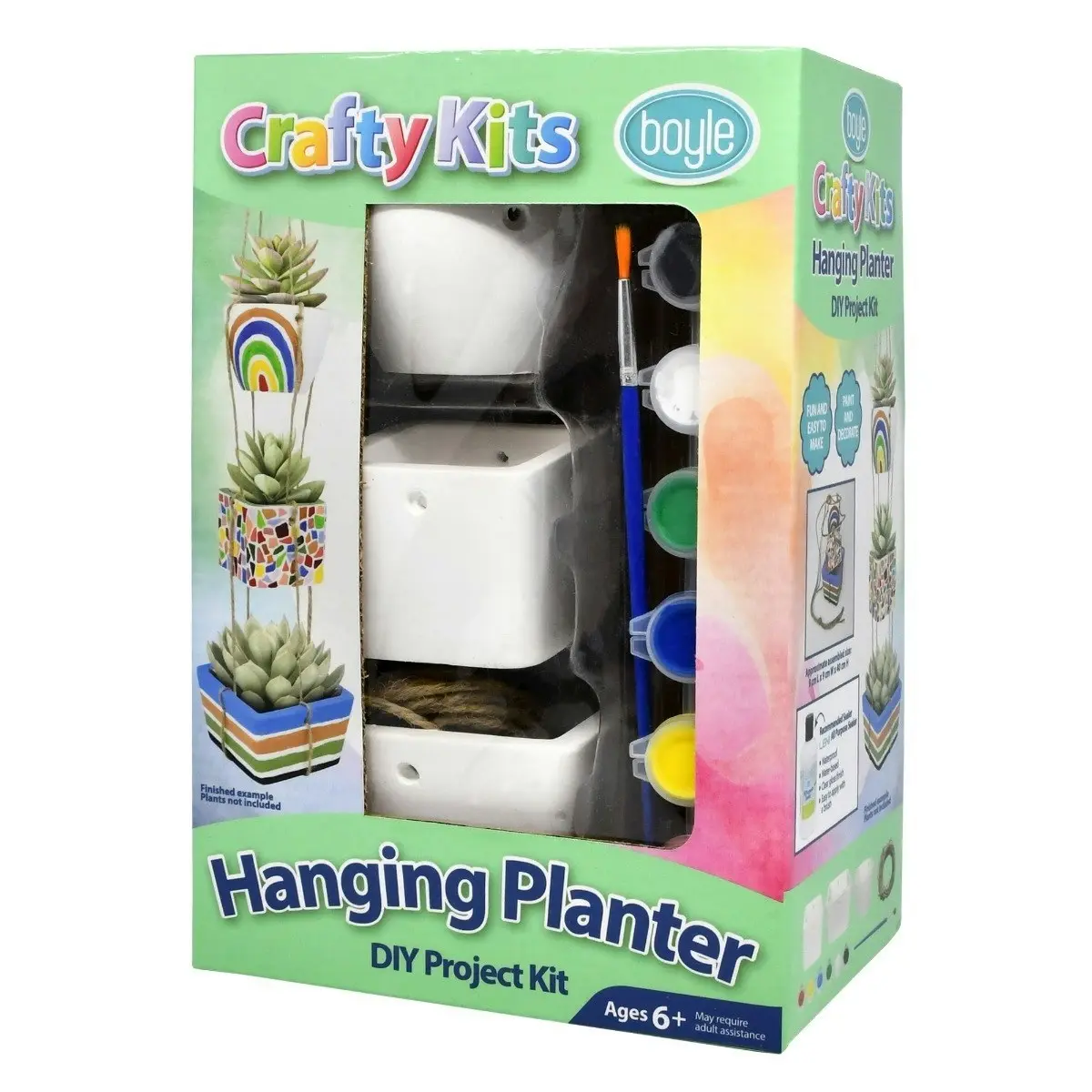 2x Crafty Kits Paint Your Own Hanging Planter Pots Paint Set DIY Art Kids 6y+