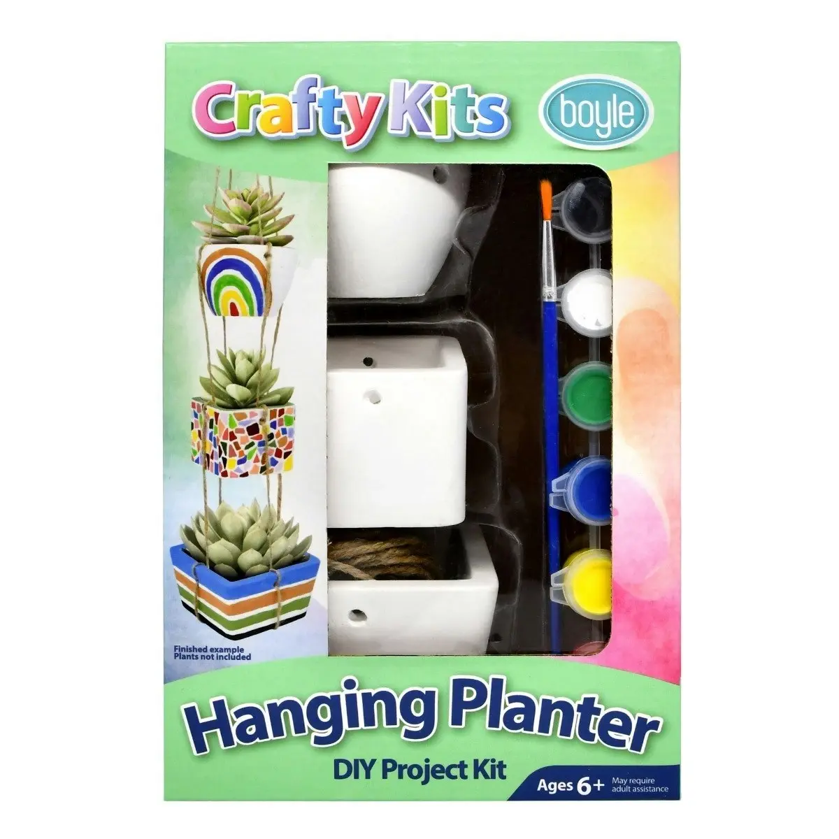 2x Crafty Kits Paint Your Own Hanging Planter Pots Paint Set DIY Art Kids 6y+