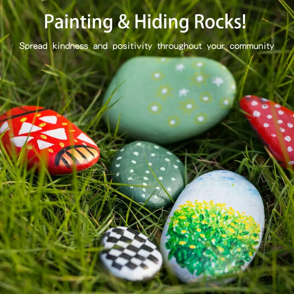 Jarmelo Painting Rocks Kids/Children DIY Painting Craft Colouring Kit w/Brush 3+