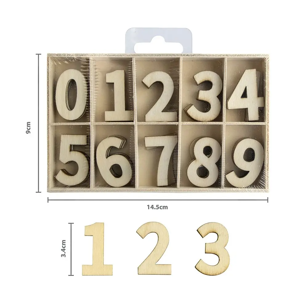 200pc Boyle 14.5cm Plywood Number Set in Tray Kids/Toddler Educational Toy NAT