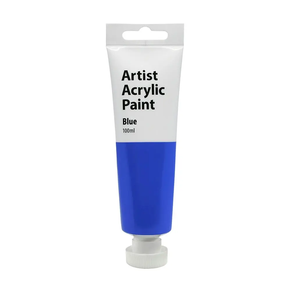 6x Artist 100ml Acrylic Paint Gloss Finish Water Based Painting Crafts Blue 3y+