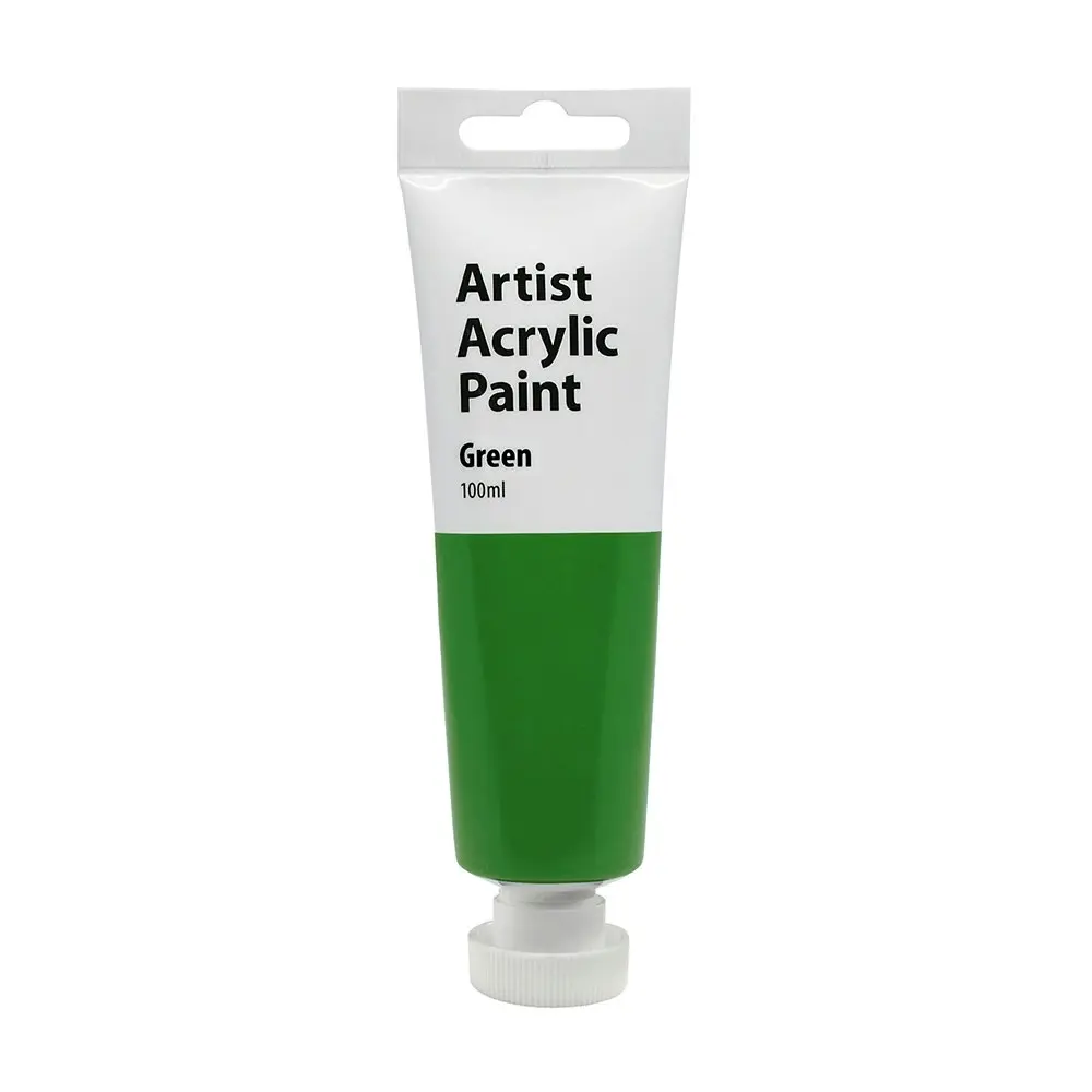 6x Artist 100ml Acrylic Paint Gloss Finish Water Based Painting Crafts Green 3+