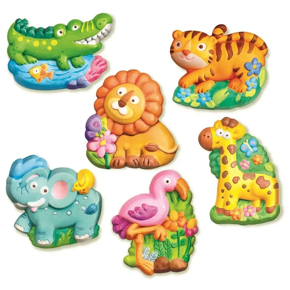 4M Mould & Paint Zoo Animal Magnet/Badges Kids/Child Art Painting Activity 5y+