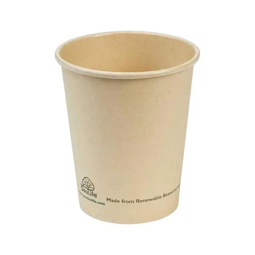 5x 10pc Eco Soulife Disposable/Compostable Hot/Cold Drink 236ml Bamboo Pulp Cup