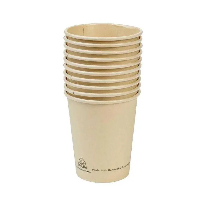 5x 10pc Eco Soulife Disposable/Compostable Hot/Cold Drink 236ml Bamboo Pulp Cup