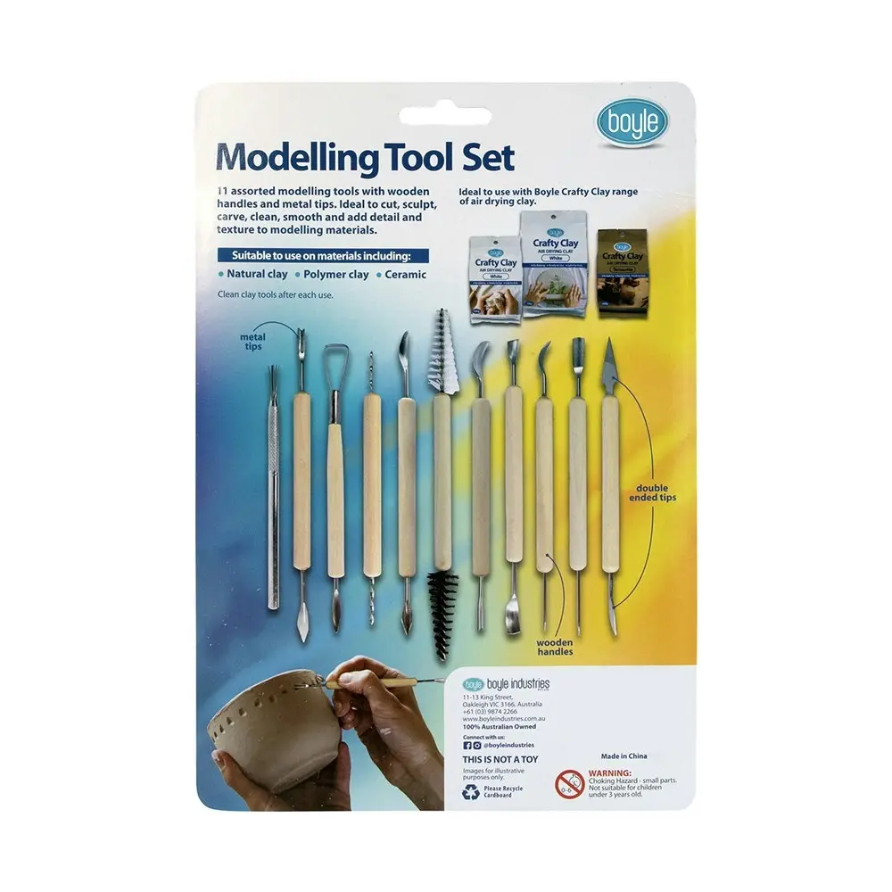 11pc Boyle 28.4cm Modelling Tool Set Clay/Ceramic Sculpting/Carving Materials 6+