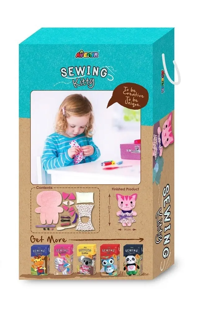 Avenir Sewing Fabric/Yarn Kitty Doll Creative Fun Art/Craft Kit Kids Toy 6y+