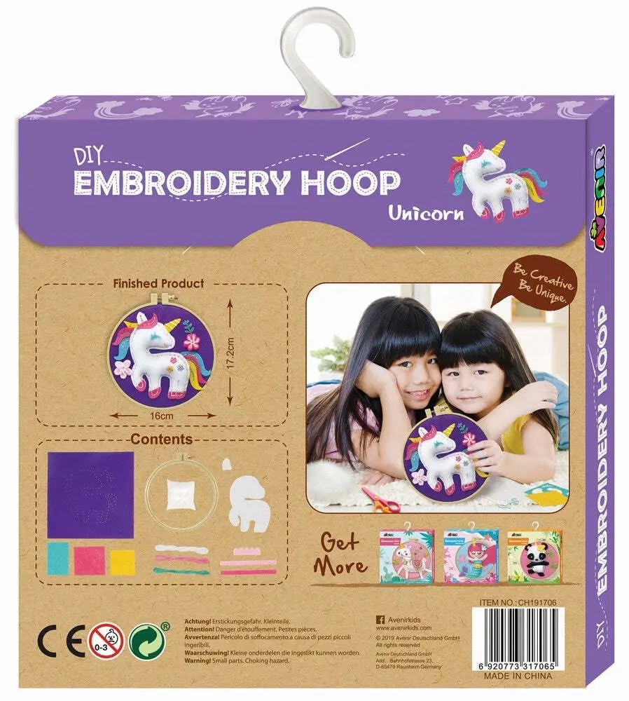 Avenir Embroidery Hoop Unicorn Craft Plush Kids/Children Activity Fun Toy 5y+