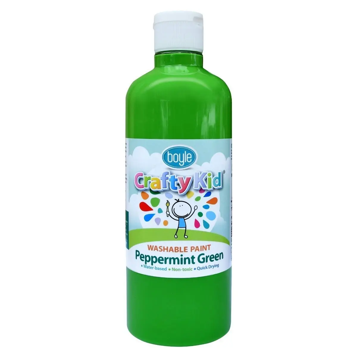 2x Boyle Crafty Kids 500ml Washable Non-Toxic Arts Colour Paint Peppermint Green