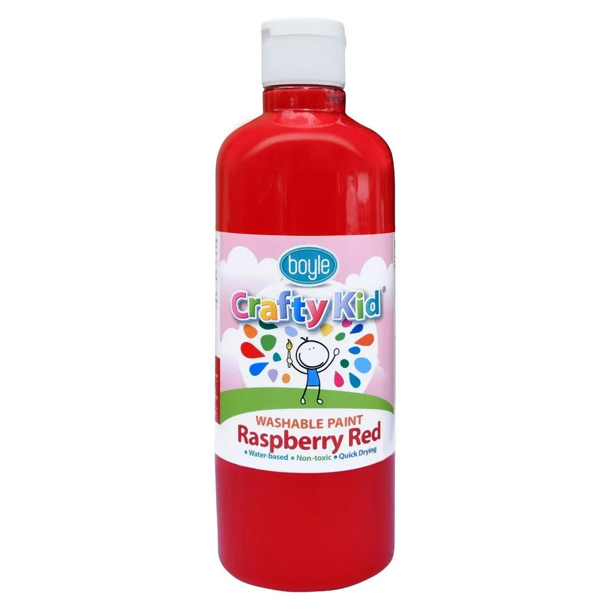 2x Boyle Crafty Kids 500ml Washable Non-Toxic Arts Colour Paint Raspberry Red