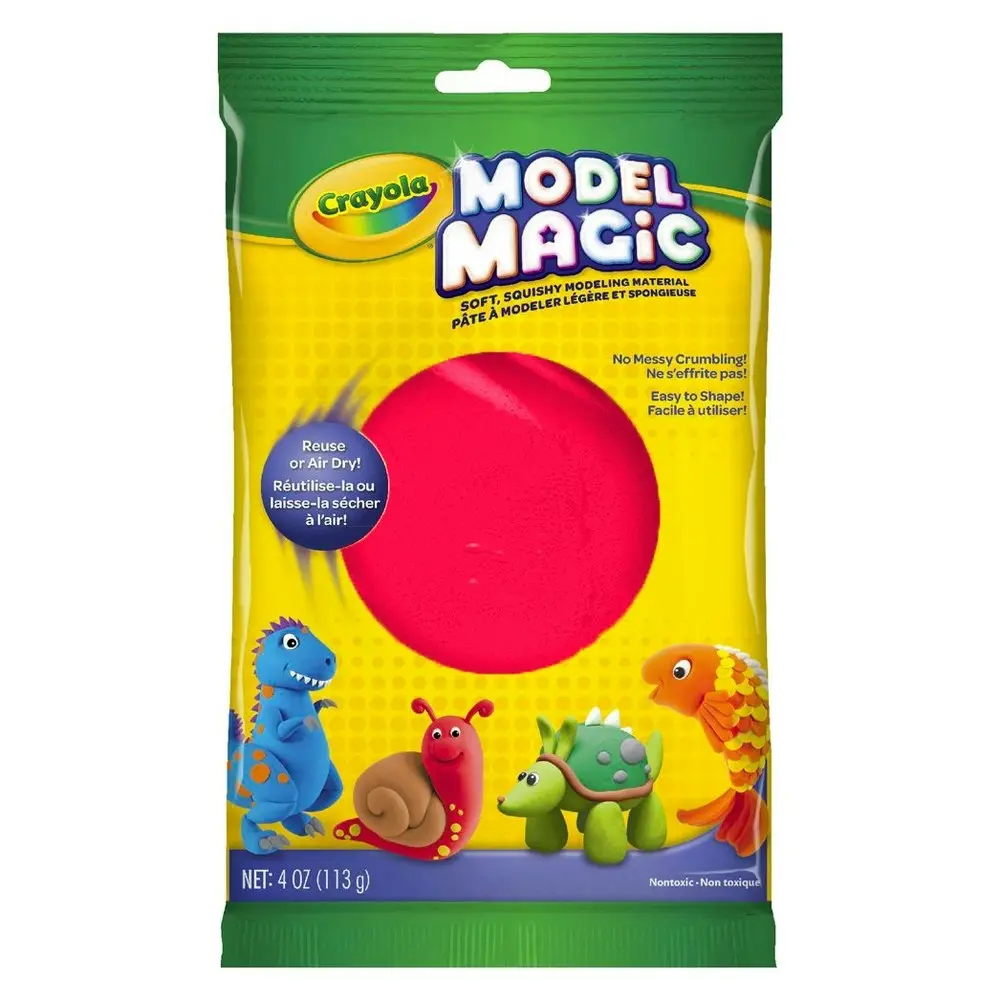 3x Crayola Childrens Creative Model Magic Squishy Modeling Material 113gms Red