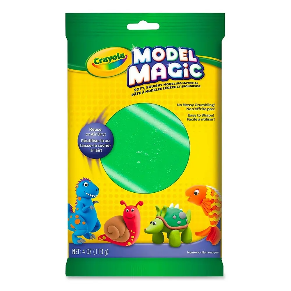 3x Crayola Childrens Creative Model Magic Squishy Modeling Material 113gms GRN