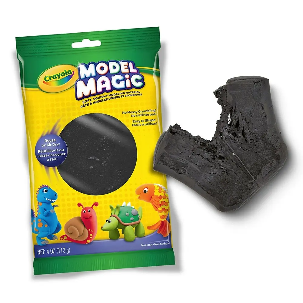 3x Crayola Childrens Creative Model Magic Squishy Modeling Material 113gms BLK