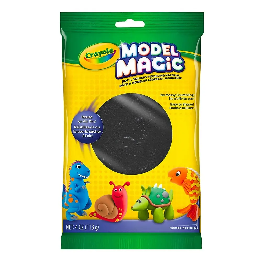 3x Crayola Childrens Creative Model Magic Squishy Modeling Material 113gms BLK