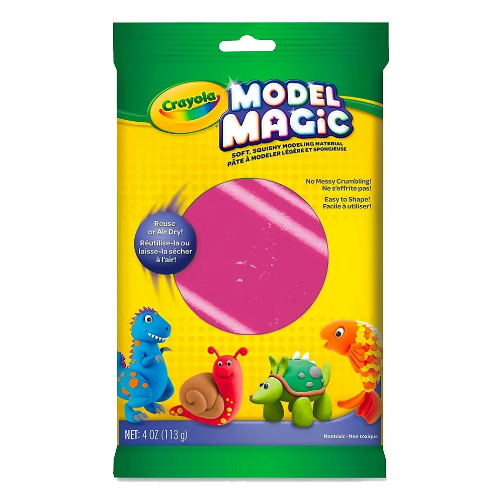 3x Crayola Kids/Childrens Model Magic Squishy Material 113gms Raspberry 36m+